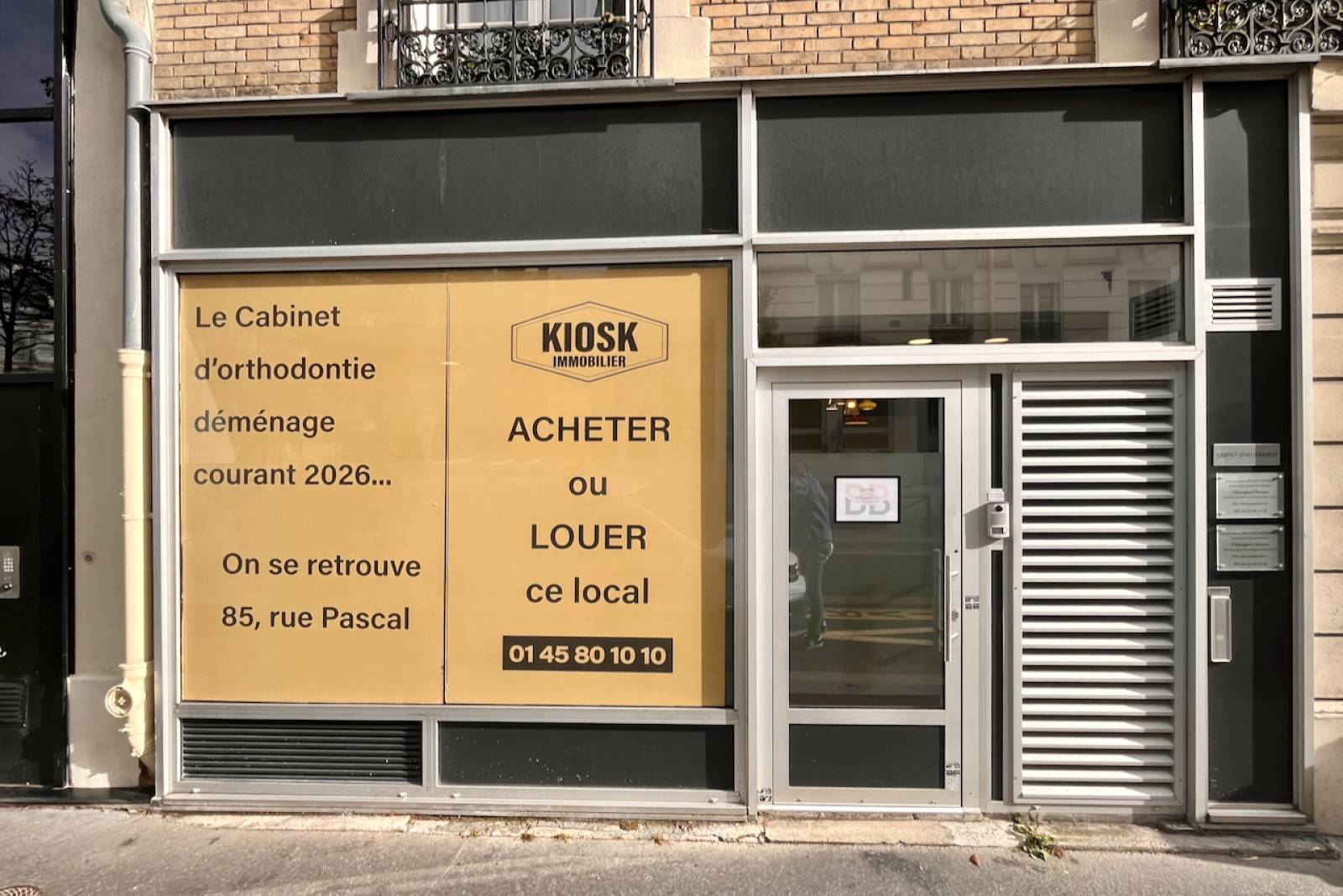 À vendre – Murs Local commercial – Idéal cabinet médical, paramédical ou bureaux – Paris 13e limite 5e - secteur Triangle : Monge - Denfert Rochereau - Place d’Italie